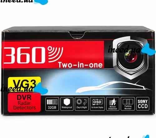 Автомобильный видеорегистратор DVR VG3 с антирадаром 2 в 1 авторегистратор 1080P с детектором радара угол обзора 140 градусов на присоске в машину