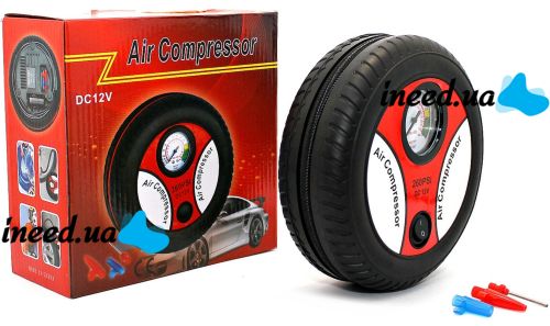 Автомобильный компрессор в форме колеса Air Compressor H0248 260PSI 12V автокомпрессор, насос с манометром для контроля давления в шинах, колес авто