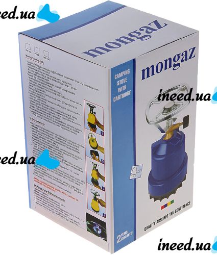 Портативная газовая горелка Mongaz SL-1021 1400W туристическая мини плита с регулятором и пьезоподжигом на баллон для приготовления еды Dystate DY-05