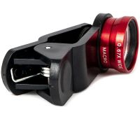 Линза с прищепкой для съемки Fish Eye Lens Y-12 3 в 1 набор объективов для фото и видео на телефон, панорамный рыбий глаз макросъемка Y12 Красный