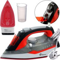 Electric Steam Iron Domotec MS-2202 with Water Tank 2200W Teflon Sole with Steam and Dry Ironing Mode for Clothes MS2202 Red