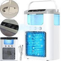 Настольный вентилятор с увлажнителем Ice Cooler K918 600 мл с RGB подсветкой, Мини кондиционер увлажнитель воздуха с отсеком для льда от USB