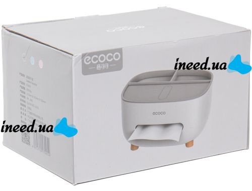 Настольный контейнер для салфеток Ecoco E2009 салфетница органайзер для хранения мелочей с держателем подставкой для телефона Tissue Box AND-117