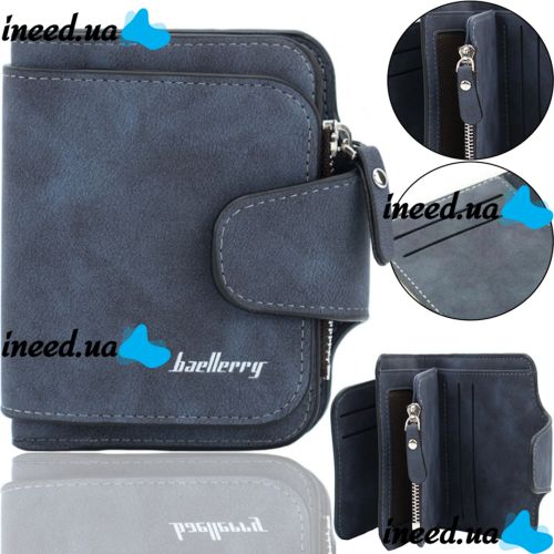 Женский замшевый кошелек Baellerry Forever Mini N 2346 Navy Blue женское мини портмоне на 10 отделений для купюр и мелочи 10.5Х11.5 см Синий