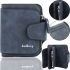 Women's Suede Wallet Baellerry Forever Mini N 2346 Navy Blue Women's Mini Wallet with 10 compartments for bills and change 10.5X11.5 cm Blue