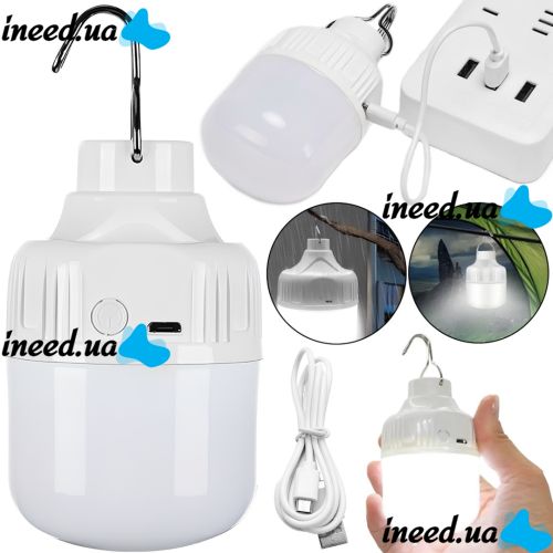 Аккумуляторная кемпинговая LED лампа X-BAIL HY-701 10W подвесной светодиодный аварийный светильник с крючком для подвешивания USB Solar BL-701