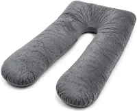 Ортопедическая подушка для беременных Momcozy Pregnancy Pillow PP101 80x120 см U-образная подкова для сна и отдыха с поддержкой спины и живота Серая