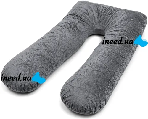 Ортопедическая подушка для беременных Momcozy Pregnancy Pillow PP101 80x120 см U-образная подкова для сна и отдыха с поддержкой спины и живота Серая
