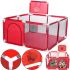Дитячий складаний манеж IMBABY LJ-200819 з кільцем для баскетболу і м'ячиками для дітей, Сухий ігровий басейн з кульками і парканом для малюків