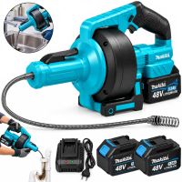 Аккумуляторная прочистная машина Makita DBU108Z 48V трос 7 м с 2 АКБ для прочистки труб и канализации, беспроводная машинка для устранения засоров