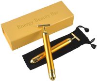Іонний вібромасажер для обличчя та шиї Revoskin Gold Energy Beauty Bar Ревоскин електричний масажер для ліфтингу та омолодження шкіри на акумуляторі