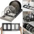Expandable Dish Rack Lid Storage Holder Kitchen Pull-out Dish Organizer, Sliding Dryer Pan Stand for Kitchen
