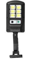 Solar Powered Street Lamp Solar Street Light BL BK-120-6COB Wall-mounted Rechargeable LED Flashlight with Remote Control and Motion Sensor on a pole