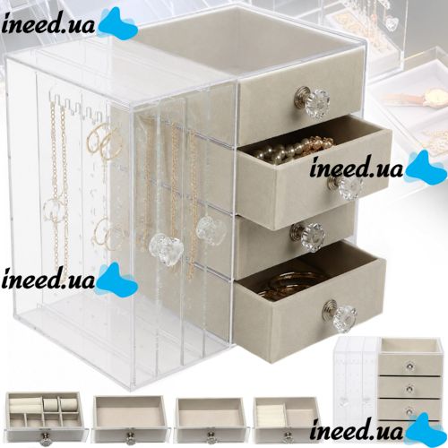Шкатулка для хранения ювелирных украшений Jewelry Box LD-1033 акриловый органайзер с ящиками на 6 секций для бижутерии и аксессуаров XL-1831