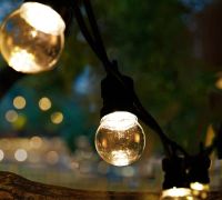 Outdoor Garland in the form of a Light Bulb Xmas 10 Lamps WW Warm White LED Moisture-proof LED Garland for Home and Street with 10m Connector