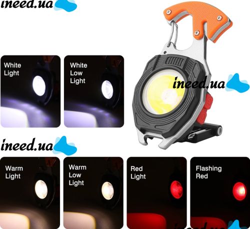 Светодиодный фонарик брелок для ключей с поджигом Keychain Light W5147 ручной мультитул, мини светильник с прикуривателем, отверткой и карабином USB