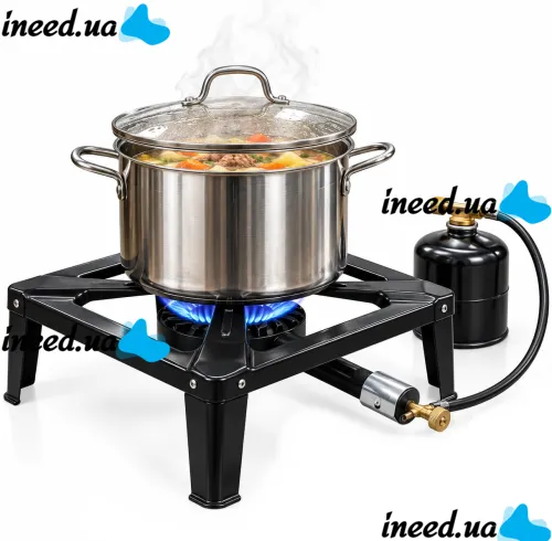 Одноконфорочная газовая плита Kraft&Dele KD117850 5.6 кВт чугунный таганок с ручной регулировкой пламени для газового баллона Gas Cooker SGB-04D