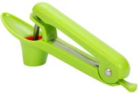 Машинка для удаления вишневых косточек Cherry Olive Pitter ручной прибор выдавливатель, вишнедавка для отделения косточек вишни и черешни Зеленая