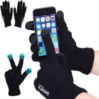 iGloves Black Touchscreen Gloves, Winter Gloves with Touch Fingers for Working with Capacitive Screens, Black