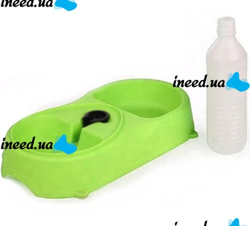 Миска для собак и котов Pet Feeder с поилкой 2 в 1, автоматическая пластиковая кормушка для домашних животных c дозатором, диспенсером для воды