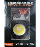Светодиодный фонарик брелок для ключей с поджигом Keychain Light W5147 ручной мультитул, мини светильник с прикуривателем, отверткой и карабином USB