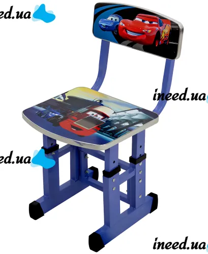 Детская парта со стулом Bambi Disney Cars B-43507 Тачки Молния Маквин письменный стол и стул с регулированной высотой и подставкой для книг Синий