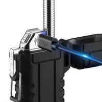 Электроимпульсная дуговая выдвижная зажигалка Explorer F13 две дуги от USB, Аккумуляторная электрозажигалка с защитой от ветра и пламенной дугой