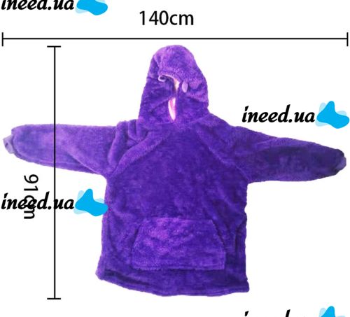 Подушка худи для детей Huggle Pets Hoodie 2 в 1 плед-кофта до 140 см, игрушка трансформер с капюшоном, детская толстовка, игрушка-худи с рукавами 