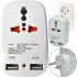 Network Tee Travel Adapter 823 Splitter Adapter for charging the phone SL-188 to 2 USB Network Charger with indicator in the socket