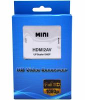 Активный конвертер переходник HDMI на AV RCA AV P42 тюльпан со звуком и внешним питанием, Универсальный адаптер HDMI-AV Converter Mini 1080P Белый