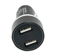 Автомобильное зарядное устройство с вольтметром Car Charger HZ HC7 3.1A, Адаптер для зарядки 2xUSB в прикуриватель, Автозарядка с экраном Черный