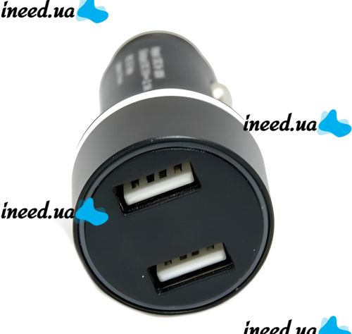 Автомобильное зарядное устройство с вольтметром Car Charger HZ HC7 3.1A, Адаптер для зарядки 2xUSB в прикуриватель, Автозарядка с экраном Черный